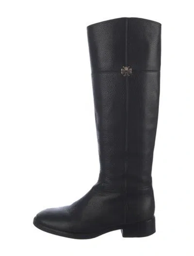 Pre-owned Tory Burch Leather Riding Boots In Black