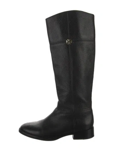 Pre-owned Tory Burch Leather Riding Boots In Black