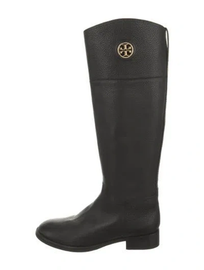 Pre-owned Tory Burch Leather Riding Boots In Black
