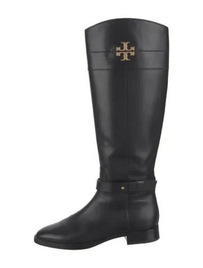 Pre-owned Tory Burch Leather Riding Boots In Black