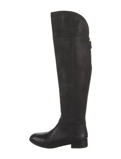 Pre-owned Tory Burch Leather Riding Boots In Black