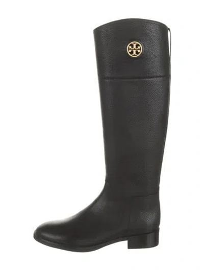 Pre-owned Tory Burch Leather Riding Boots In Black