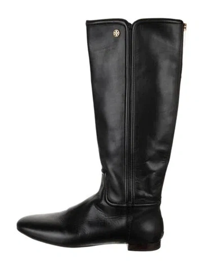 Pre-owned Tory Burch Leather Riding Boots In Black