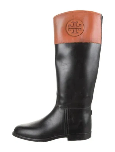Pre-owned Tory Burch Leather Riding Boots In Black