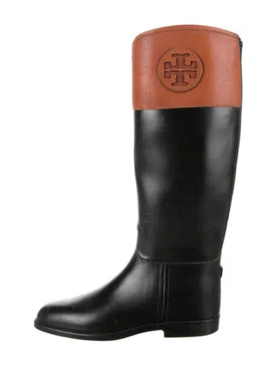 Pre-owned Tory Burch Leather Riding Boots In Black
