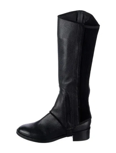 Pre-owned Tory Burch Leather Riding Boots In Black