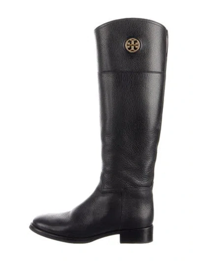 Pre-owned Tory Burch Leather Riding Boots In Blue