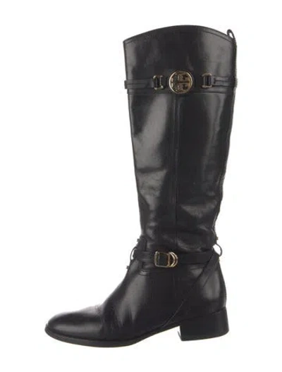 Pre-owned Tory Burch Leather Riding Boots In Blue
