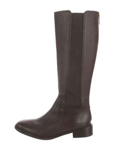 Pre-owned Tory Burch Leather Riding Boots In Brown
