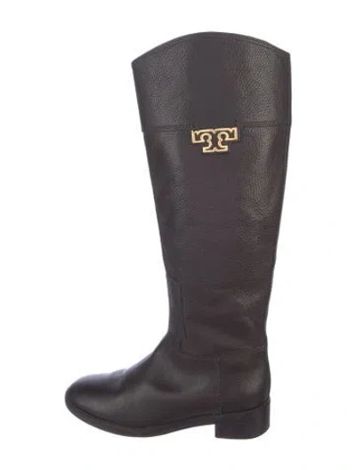 Pre-owned Tory Burch Leather Riding Boots In Brown