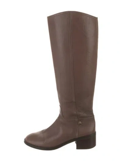 Pre-owned Tory Burch Leather Riding Boots In Brown