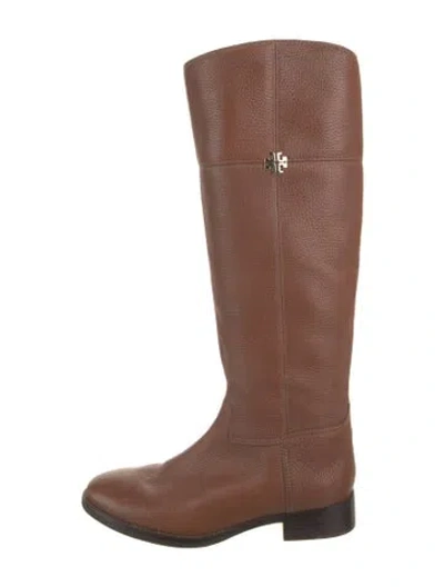 Pre-owned Tory Burch Leather Riding Boots In Brown