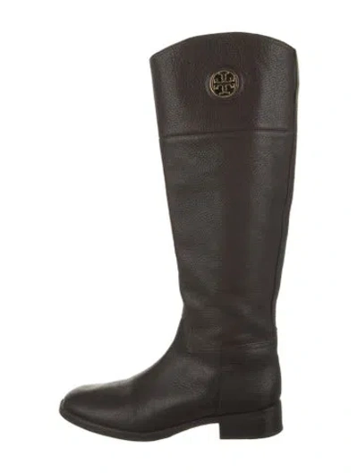 Pre-owned Tory Burch Leather Riding Boots In Brown