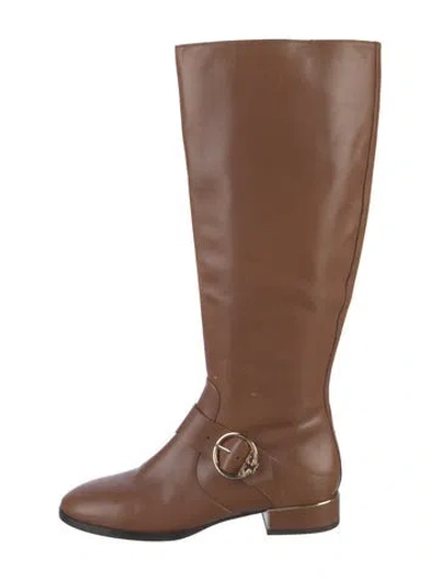 Pre-owned Tory Burch Leather Riding Boots In Brown