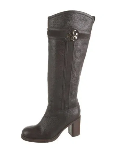 Pre-owned Tory Burch Leather Riding Boots In Brown