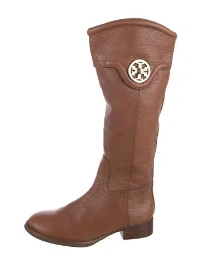 Pre-owned Tory Burch Leather Riding Boots In Brown