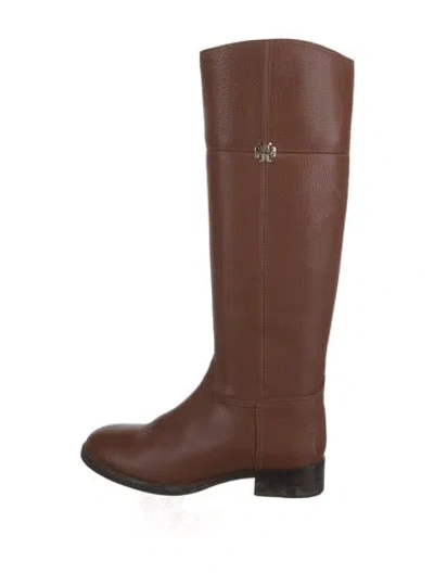 Pre-owned Tory Burch Leather Riding Boots In Brown