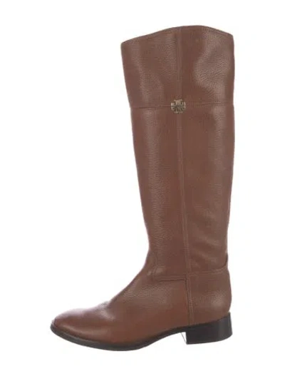 Pre-owned Tory Burch Leather Riding Boots In Brown