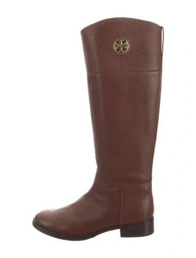 Pre-owned Tory Burch Leather Riding Boots In Brown