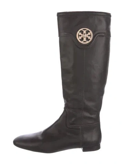 Pre-owned Tory Burch Leather Riding Boots In Brown