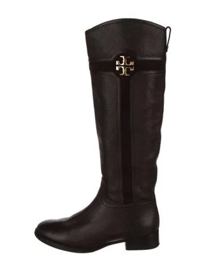 Pre-owned Tory Burch Leather Riding Boots In Brown