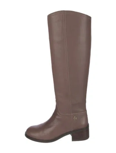Pre-owned Tory Burch Leather Riding Boots In Brown