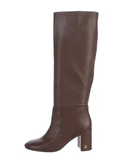 Pre-owned Tory Burch Leather Riding Boots In Brown