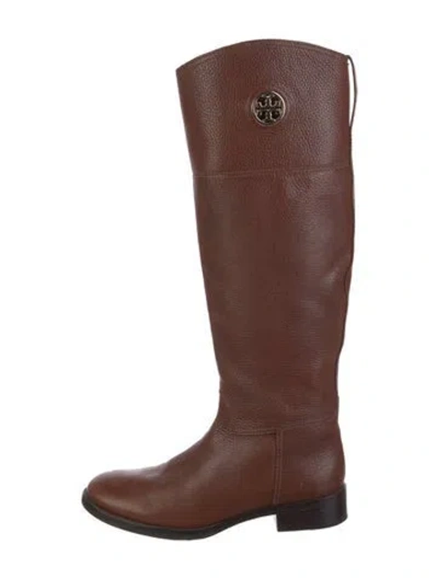 Pre-owned Tory Burch Leather Riding Boots In Brown