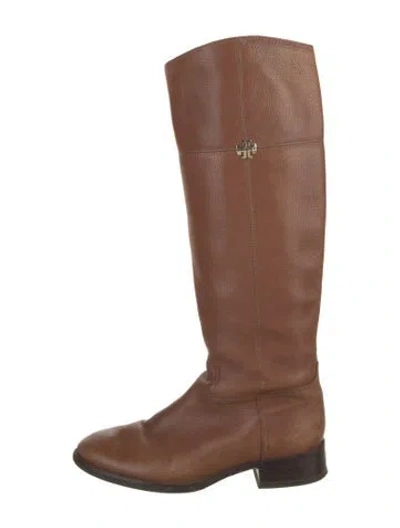 Pre-owned Tory Burch Leather Riding Boots In Brown