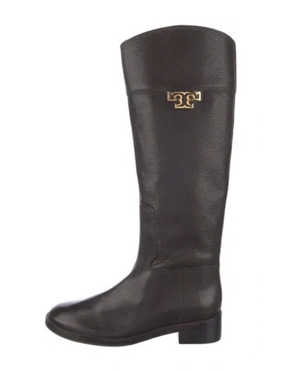Pre-owned Tory Burch Leather Riding Boots In Brown