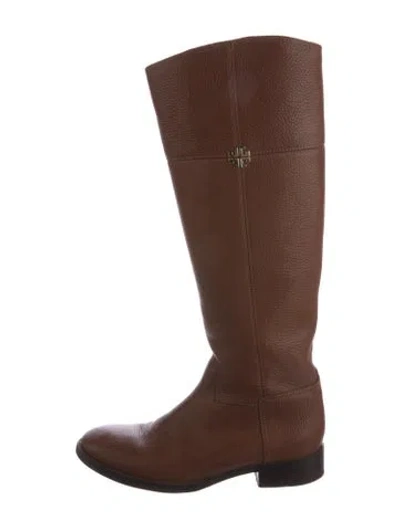 Pre-owned Tory Burch Leather Riding Boots In Brown