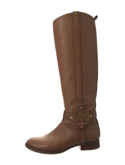 Pre-owned Tory Burch Leather Riding Boots In Brown