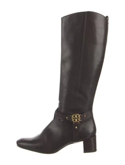 Pre-owned Tory Burch Leather Riding Boots In Brown