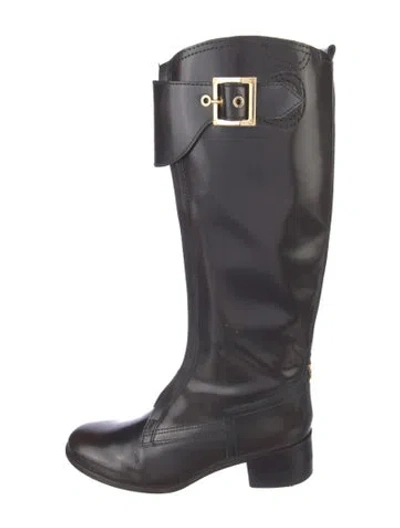 Pre-owned Tory Burch Leather Riding Boots In Brown