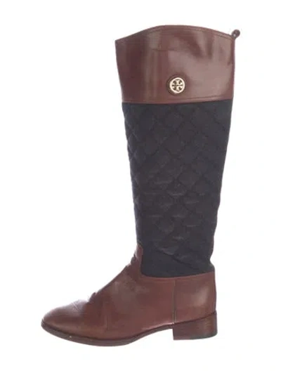 Pre-owned Tory Burch Leather Riding Boots In Brown