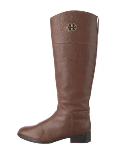 Pre-owned Tory Burch Leather Riding Boots In Brown