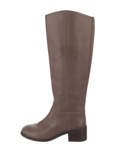 Pre-owned Tory Burch Leather Riding Boots In Brown