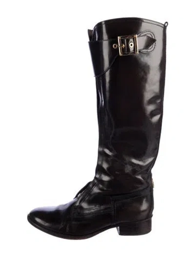 Pre-owned Tory Burch Leather Riding Boots In Brown