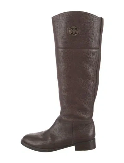 Pre-owned Tory Burch Leather Riding Boots In Brown