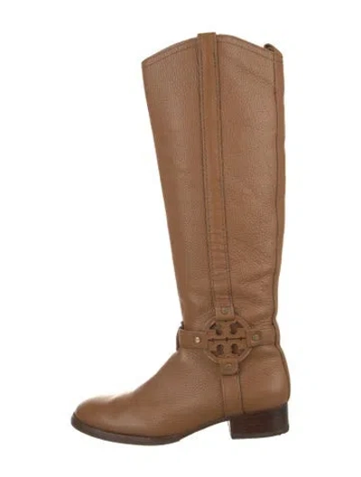 Pre-owned Tory Burch Leather Riding Boots In Brown