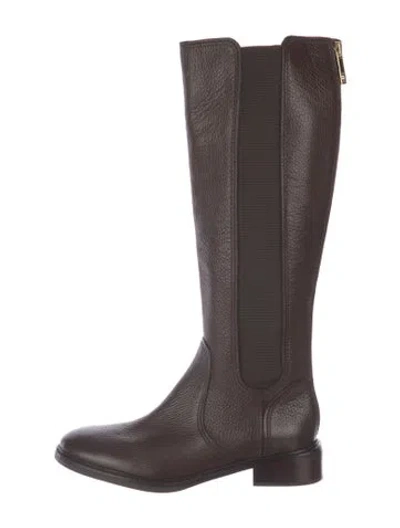 Pre-owned Tory Burch Leather Riding Boots In Brown
