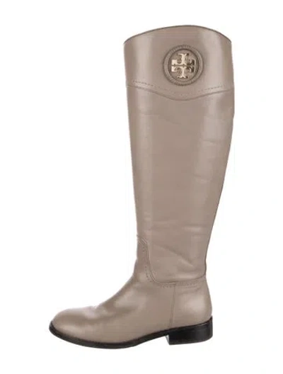 Pre-owned Tory Burch Leather Riding Boots In Brown