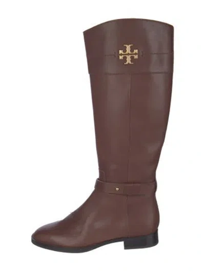 Pre-owned Tory Burch Leather Riding Boots In Brown