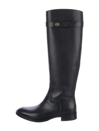 Pre-owned Tory Burch Leather Riding Boots W/ Tags In Black