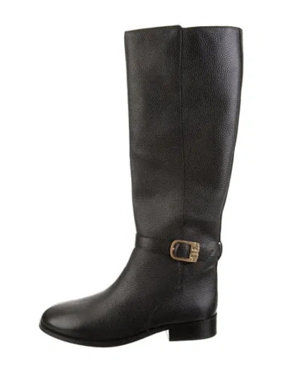 Pre-owned Tory Burch Leather Riding Boots W/ Tags In Black
