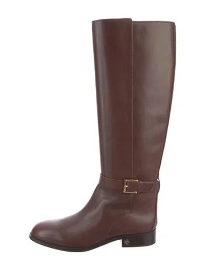 Pre-owned Tory Burch Leather Riding Boots W/ Tags In Brown