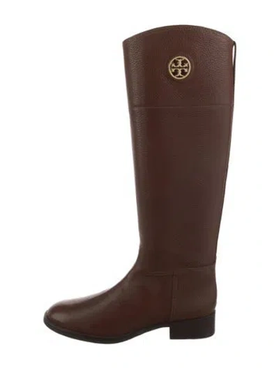 Pre-owned Tory Burch Leather Riding Boots W/ Tags In Brown