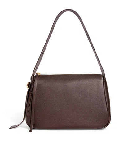 Tory Burch Leather Romy Shoulder Bag In Brown