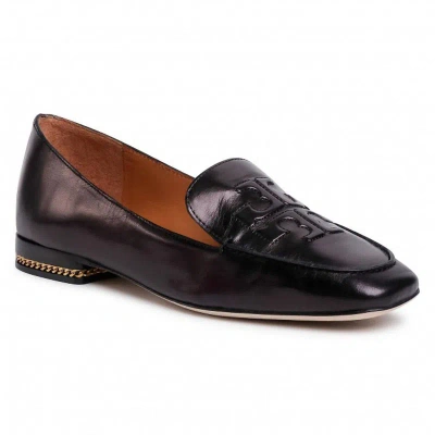 Tory Burch Leather Ruby Loafers Flats In Black