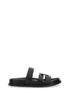 Tory Burch 'ines' Black Sandals With Applied Logo And Tear-off Closure